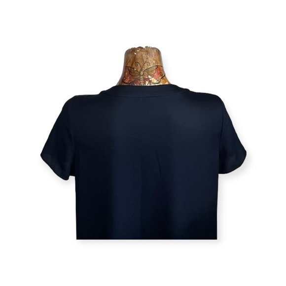 Ann Taylor top short sleep black white sequins medium - Picture 5 of 7